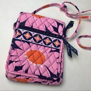 VERA BRADLEY Pink Flower Crossbody Wallet Purse